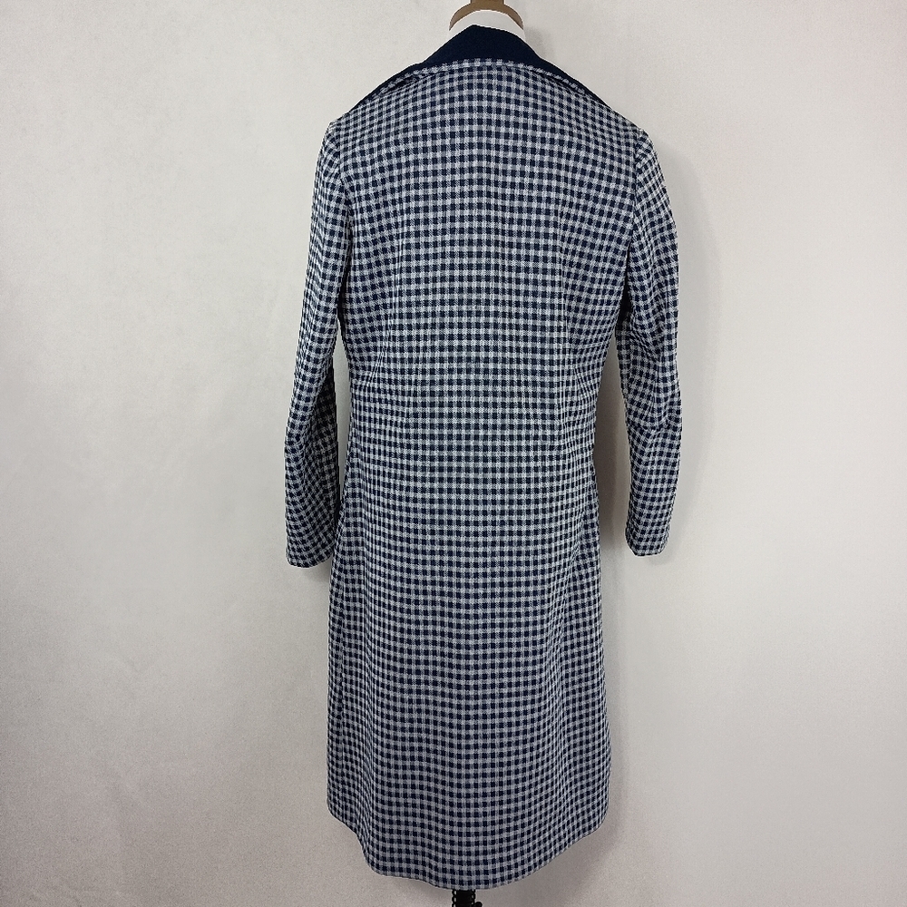 Vintage 60s Smartee Togs Women's Blue Pied De Poule Dress Jacket Combo size 12 - Picture 5 of 12
